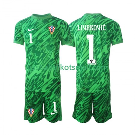 Fußballtrikots Kroatien DOMINIK LIVAKOVIC 1 Torwart Kinder 2024 Kurzarm Auswärts-trikot kaufen